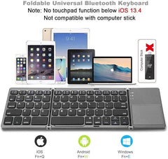 Mini Bluetooth 3.0 Foldable Keyboard Wireless Folding BT With Touchpad Keyboard compatible with Tablet PC Laptop Mobilephone