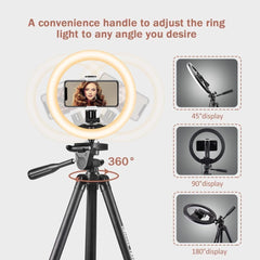 FarroBizz 10" Selfie Ring Light with 54" Extendable Tripod Stand & Phone Holder, 3 Color Modes and 11 Brightness Ring Light -- 30pcs