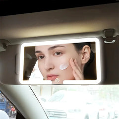 Car Sun Visor Makeup Mirror With 3 Light Modes, LED Cosmetic Mirror Universal For Car Truck SUV, USB Charging