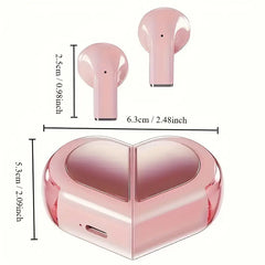 Wireless in-ear headphones with heart-shaped design