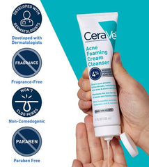 Acne Foaming Cream Cleanser with 4% BPO for Acne Prone Skin