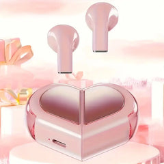 Wireless in-ear headphones with heart-shaped design